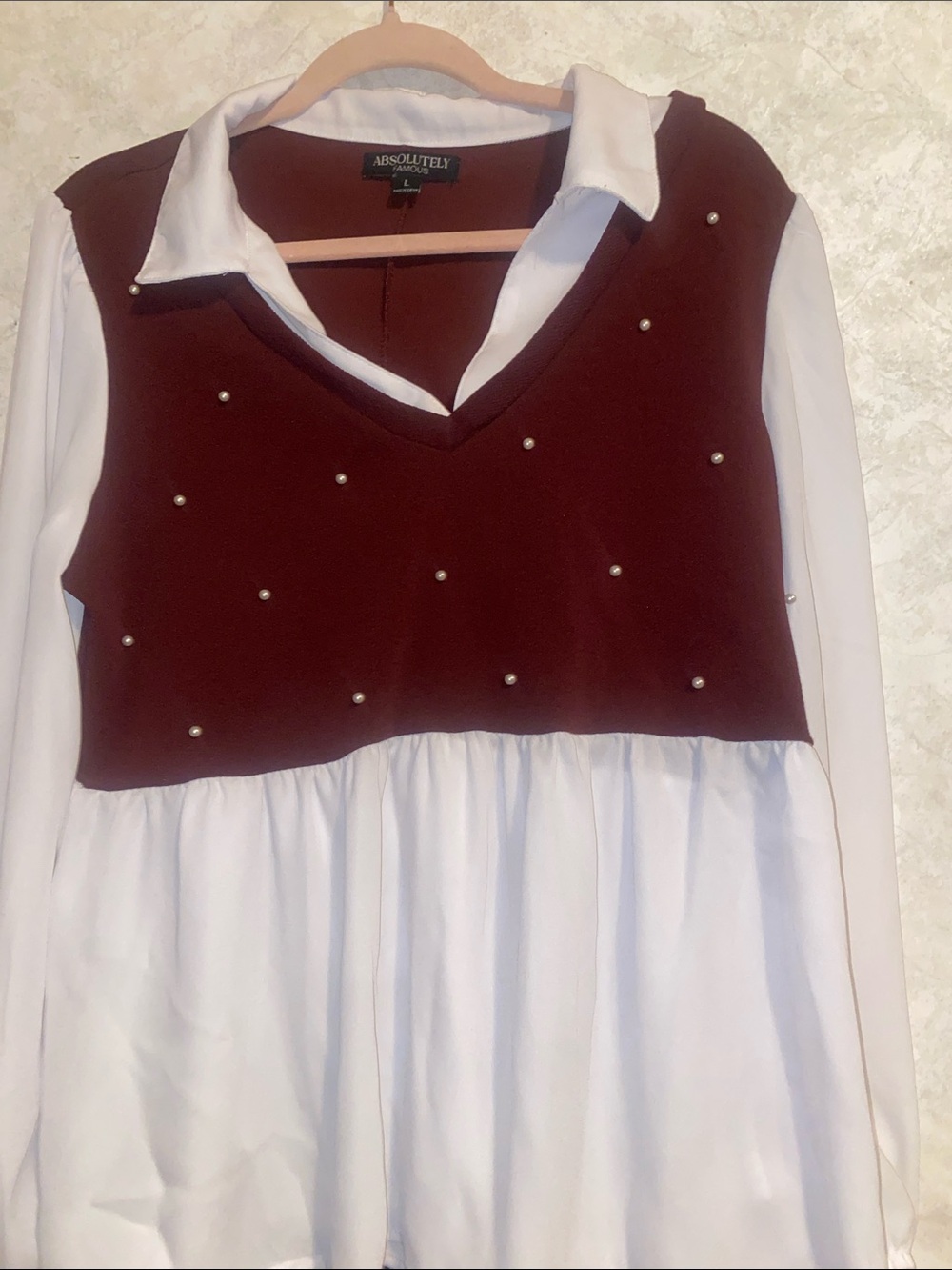 Sleeveless Two-Tone Black and Cream Layered blouse
